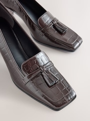 Շոկոլադե շագանակագույն - Forever Comfort® Leather Loafer Block Heels - Պատկեր 7 9-ից