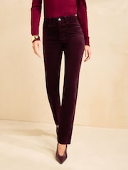 Friends Like These Rust Red Velvet Straight Leg Stovepipe Jeans - Image 2 of 6