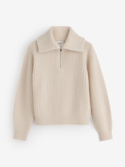Weekend MaxMara Natural Laser Quarter Zip Jumper - Image 1 of 4