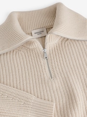 Weekend MaxMara Natural Laser Quarter Zip Jumper - Image 3 of 4