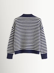 Weekend MaxMara Blue Spiga Striped Cardigan - Image 7 of 10