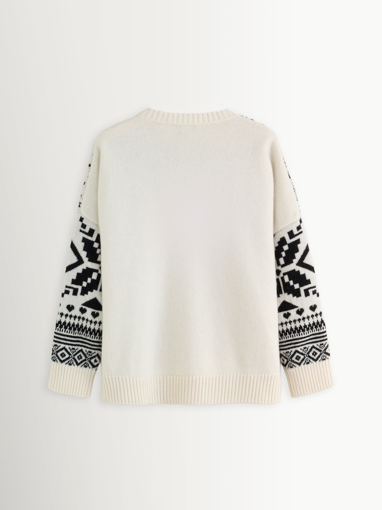 Weekend MaxMara White Pavidi Patterned Knit Jumper - Image 2 of 4