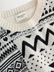 Weekend MaxMara White Pavidi Patterned Knit Jumper - Image 9 of 10