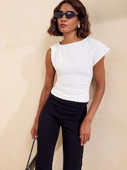 Friends Like These Ivory Ruched Detail Top - Image 2 of 5