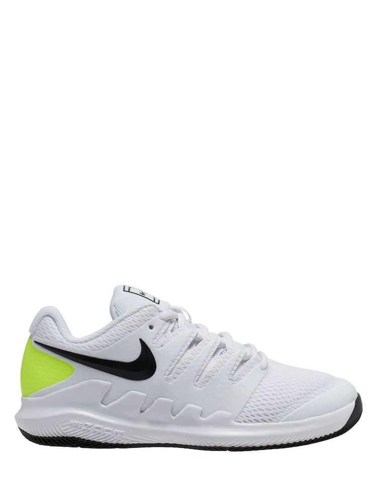 Nike White Volt NikeCourt Junior Vapor X Little/Tennis Trainers - Image 1 of 7 Nike White Volt NikeCourt Junior Vapor X Little/Tennis Trainers - Image 1 of 7