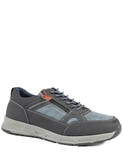 Pavers Navy Wide Fit Zip & Lace Fasten Casual Trainers - Image 1 of 5
