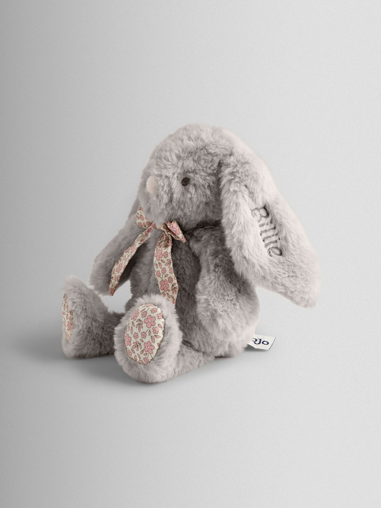 JoJo Maman Bébé Floral Billie Personalised Floral Billie Bunny Soft Toy Plushie Small - Image 2 of 4