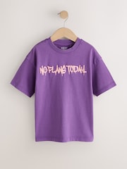 Purple Washed Graphic T-Shirt (3-16yrs) - Image 1 of 4