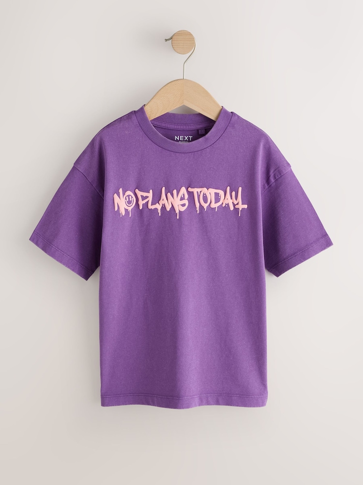 Purple Washed Graphic T-Shirt (3-16yrs) - Image 1 of 4 Purple Washed Graphic T-Shirt (3-16yrs) - Image 1 of 4