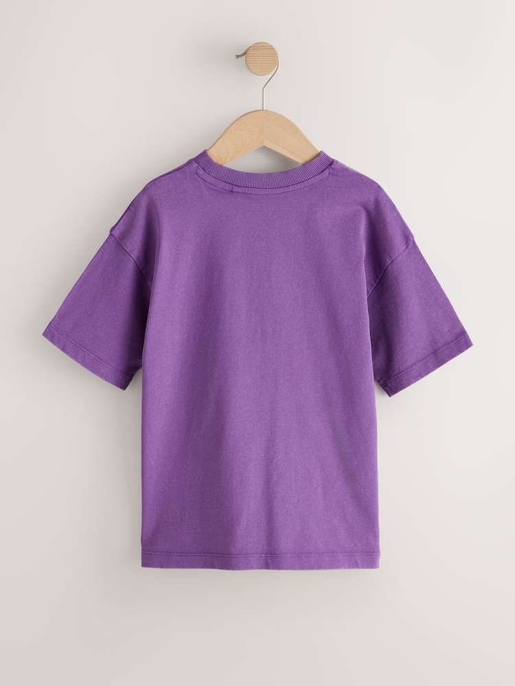 Purple Washed Graphic T-Shirt (3-16yrs) - Image 2 of 4 Purple Washed Graphic T-Shirt (3-16yrs) - Image 2 of 4