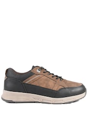 Pavers Brown Wide Fit Rugged Lace Up Trainers - Image 2 of 5