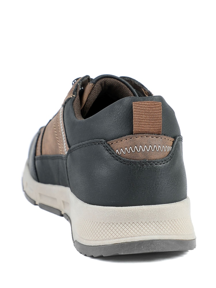 Pavers Brown Wide Fit Rugged Lace Up Trainers - Image 5 of 5