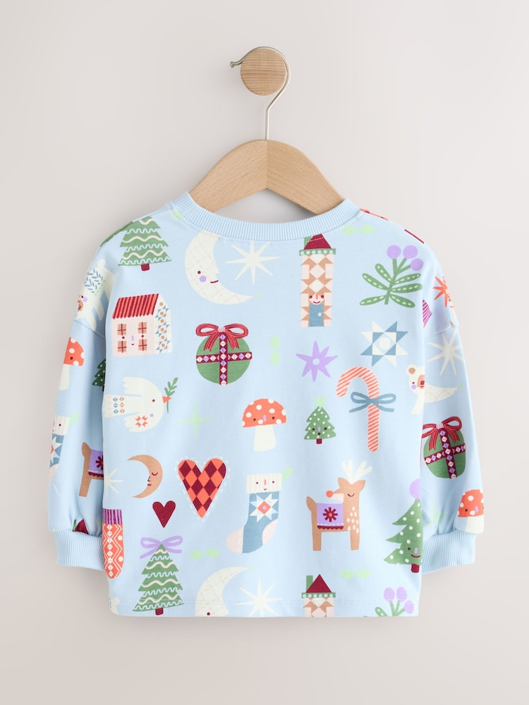 ペールブルー - クリスマス 長袖 トップス(3 か月~7 歳) - 画像 2 / 4 ペールブルー - クリスマス 長袖 トップス(3 か月~7 歳) - 画像 2 / 4