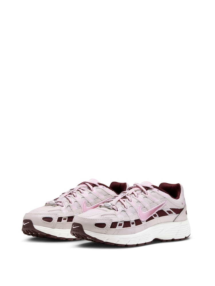 Nike White/Burgundy Pink Youth P-6000 Trainers - Image 2 of 7 Nike White/Burgundy Pink Youth P-6000 Trainers - Image 2 of 7
