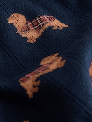 Navy Dachshund Pointelle Long Sleeve Pyjamas - Image 2 of 3