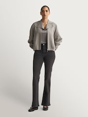 Free People Black Double Knot High Rise Straight Jeans - Image 1 of 5