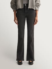 Free People Black Double Knot High Rise Straight Jeans - Image 2 of 5