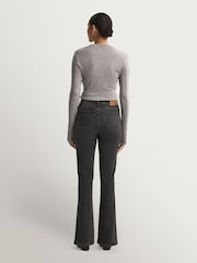 Free People Black Double Knot High Rise Straight Jeans - Image 4 of 5