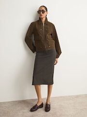 Free People Brown Blair Vegan Suede Sierra Jacket - Image 3 of 5