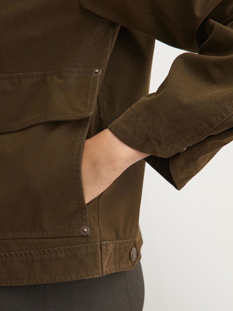 Free People Brown Blair Vegan Suede Sierra Jacket - Image 5 of 5 Free People Brown Blair Vegan Suede Sierra Jacket - Image 5 of 5