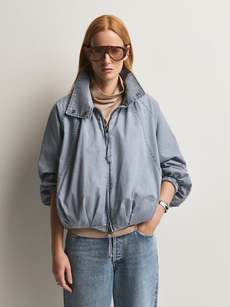 Free People Blue Chelsea Jacket - Image 1 of 5 Free People Blue Chelsea Jacket - Image 1 of 5