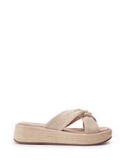 Moda in Pelle Natural Keeli Platform Sandals With Twist Feature - Image 1 of 4
