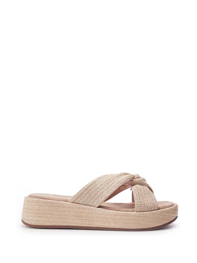 Moda in Pelle Natural Keeli Platform Sandals With Twist Feature - Image 1 of 4 Moda in Pelle Natural Keeli Platform Sandals With Twist Feature - Image 1 of 4