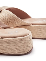 Moda in Pelle Natural Keeli Platform Sandals With Twist Feature - Image 3 of 4