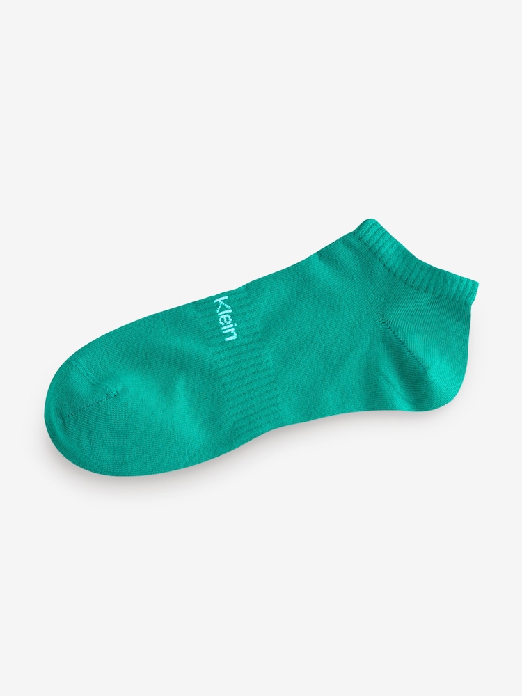 Calvin Klein Green Cotton Logo Stripe Trainer Socks 2 Pack - Image 3 of 3