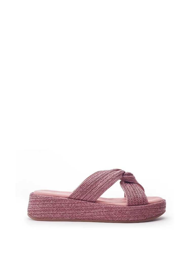 Moda in Pelle Pink Keeli Platform Sandals With Twist Feature - Image 1 of 2