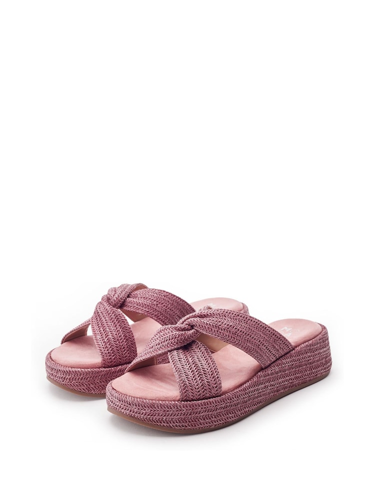 Moda in Pelle Pink Keeli Platform Sandals With Twist Feature - Image 2 of 2