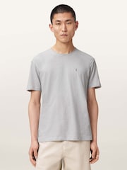 AllSaints Grey Flax Short Sleeve Crew Neck T-Shirt - Image 1 of 7