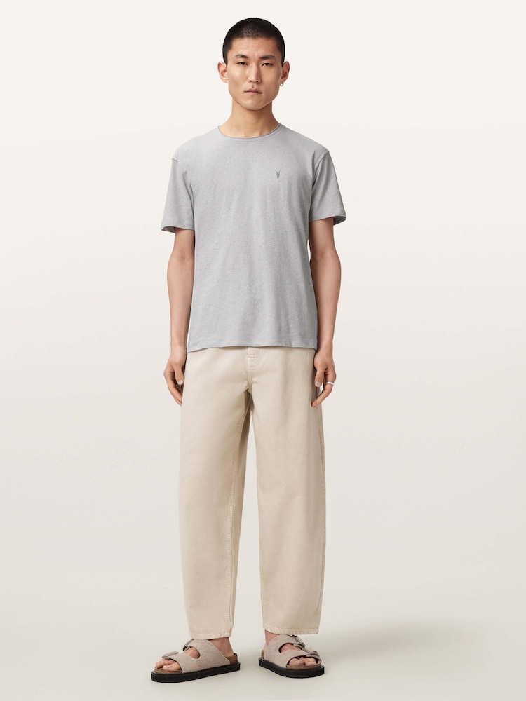 AllSaints Grey Flax Short Sleeve Crew Neck T-Shirt - Image 2 of 7