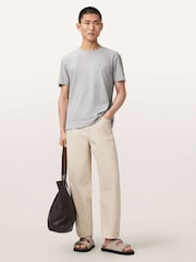 AllSaints Grey Flax Short Sleeve Crew Neck T-Shirt - Image 6 of 7