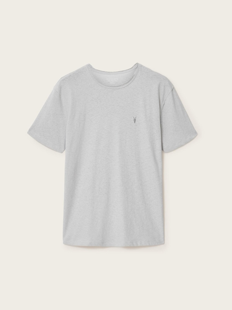 AllSaints Grey Flax Short Sleeve Crew Neck T-Shirt - Image 7 of 7