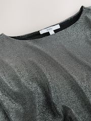 Silver Lurex Sparkle Cape Short Sleeve Top - Image 7 of 8