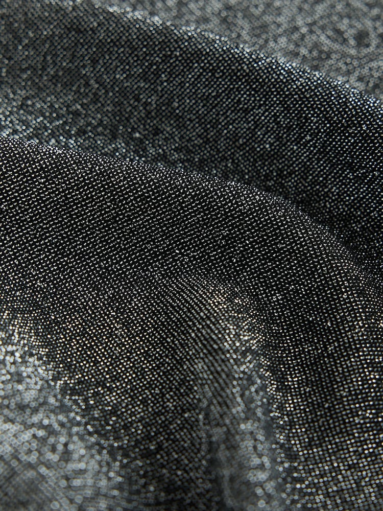 Silver Lurex Sparkle Cape Short Sleeve Top - Image 8 of 8 Silver Lurex Sparkle Cape Short Sleeve Top - Image 8 of 8