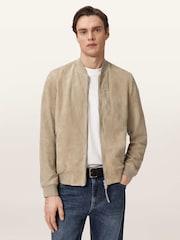 AllSaints Brown Kemble Suede Bomber Jacket - Image 1 of 7