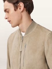 AllSaints Brown Kemble Suede Bomber Jacket - Image 4 of 7