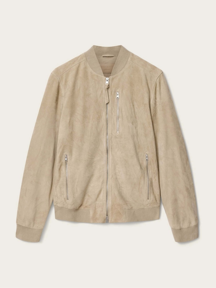 AllSaints Brown Kemble Suede Bomber Jacket - Image 7 of 7