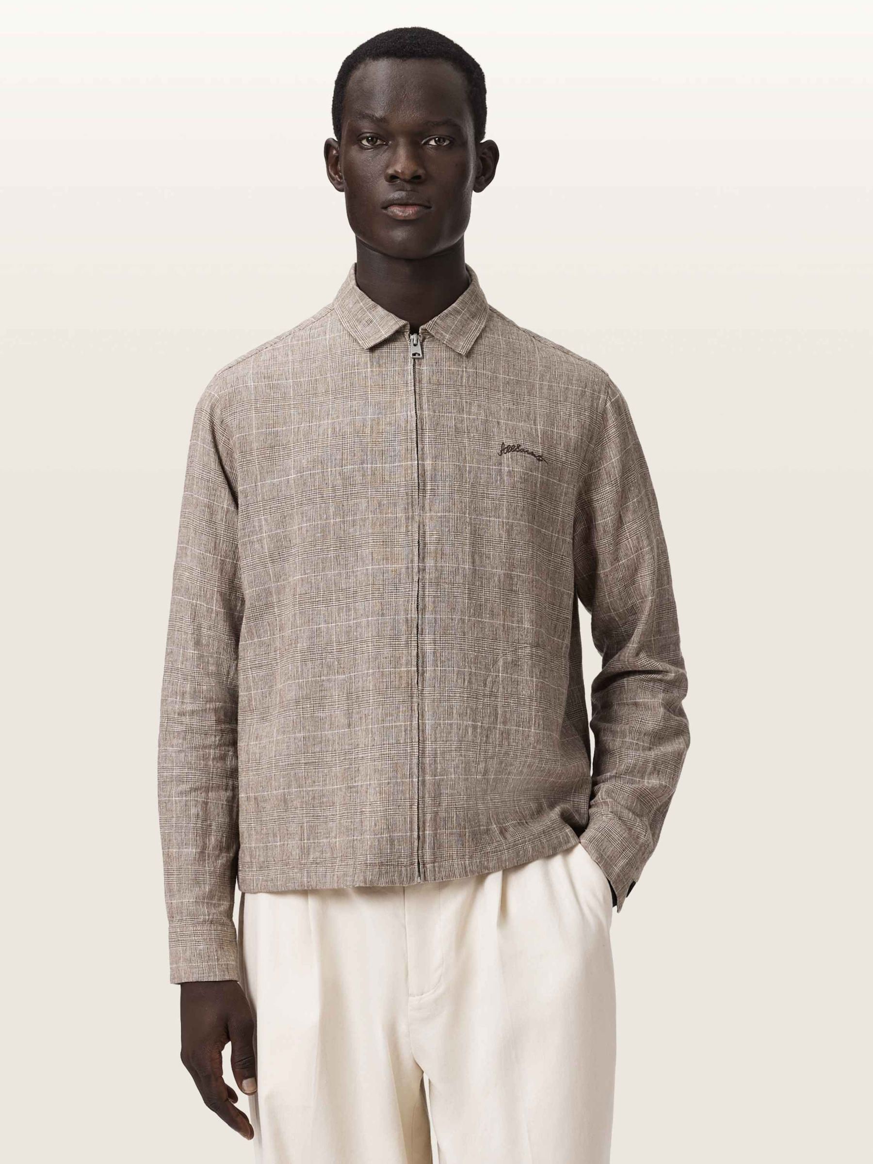 Buy AllSaints Brown Keal Linen Jacket from Next USA