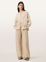 AllSaints Brown Jett Pull On Trousers - Image 3 of 8