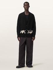 AllSaints Black Tabua Cardigan - Image 2 of 6
