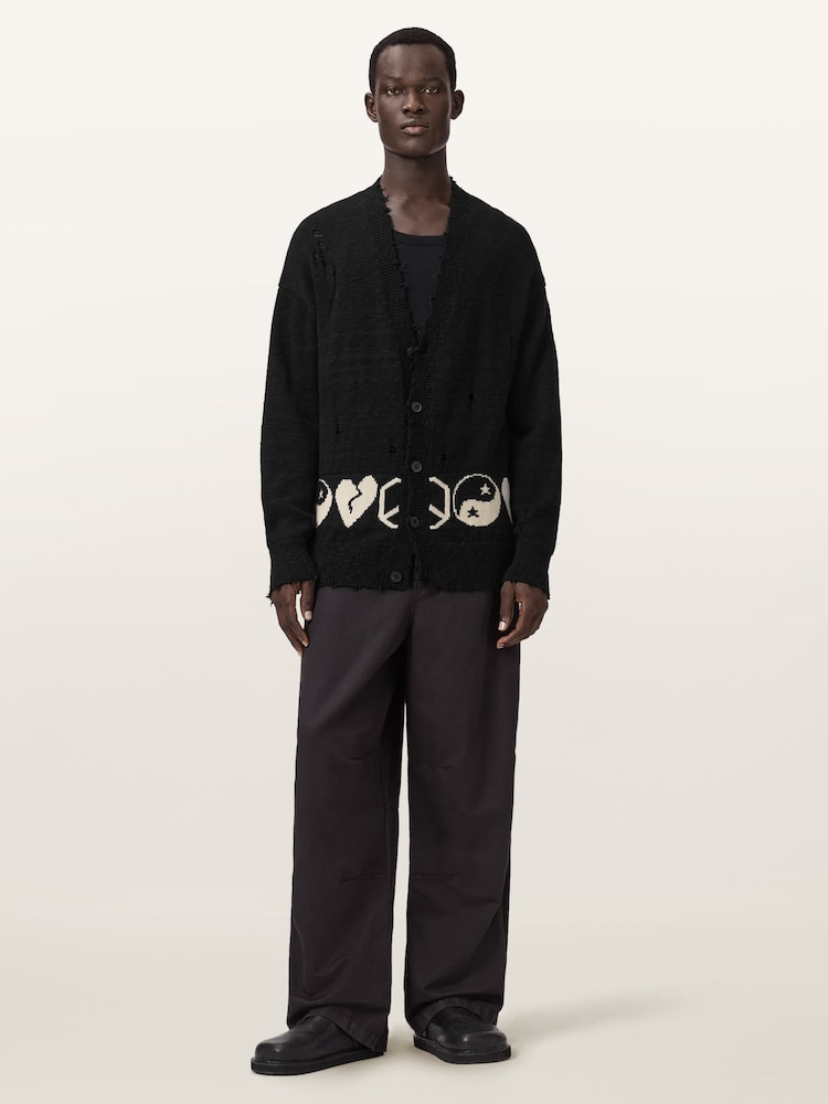 AllSaints Black Tabua Cardigan - Image 2 of 6