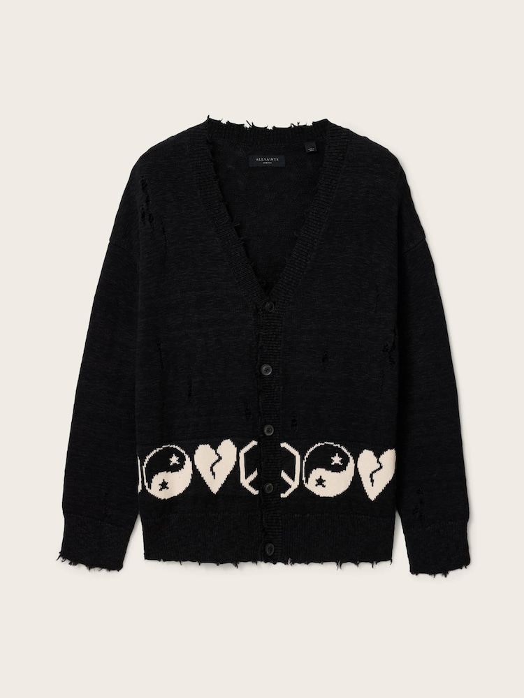 AllSaints Black Tabua Cardigan - Image 6 of 6