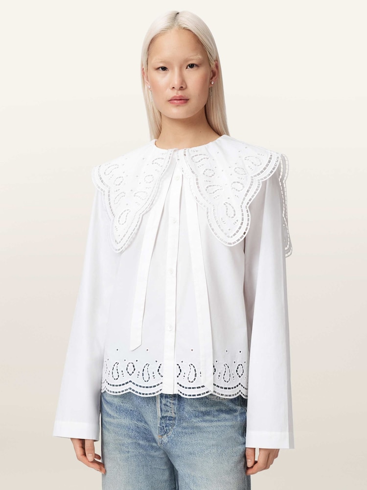 AllSaints White Marie Shirt - Image 1 of 7