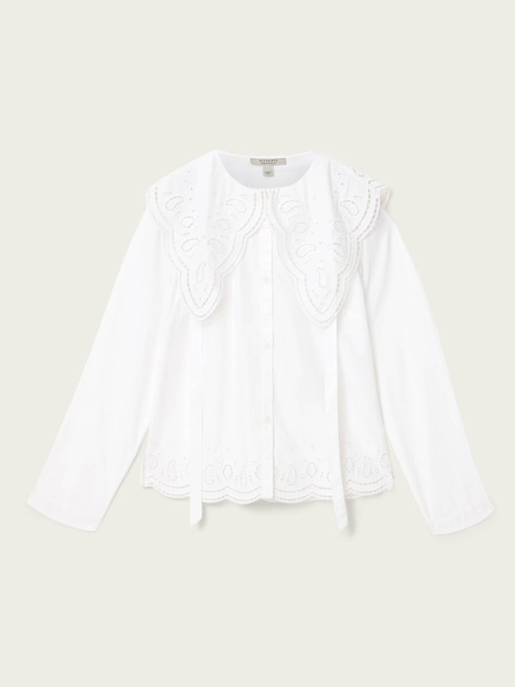 AllSaints White Marie Shirt - Image 7 of 7