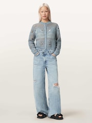 AllSaints Blue Kyra Cardigan - Image 1 of 6