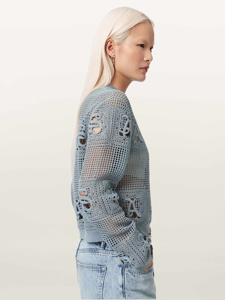 AllSaints Blue Kyra Cardigan - Image 2 of 6