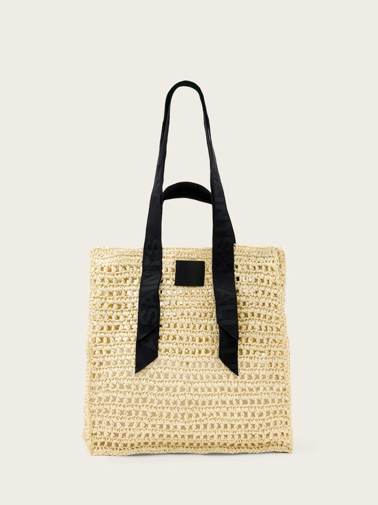 AllSaints Cream Lullah Paper Mesh Bag - Image 1 of 7